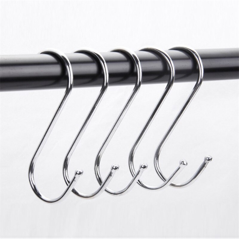 Removable Big Medium Small Metal S Shaped Hooks Bathroom Kitchen Coat Hooks Multifunction Storage Hooks Stainless Steel Hook