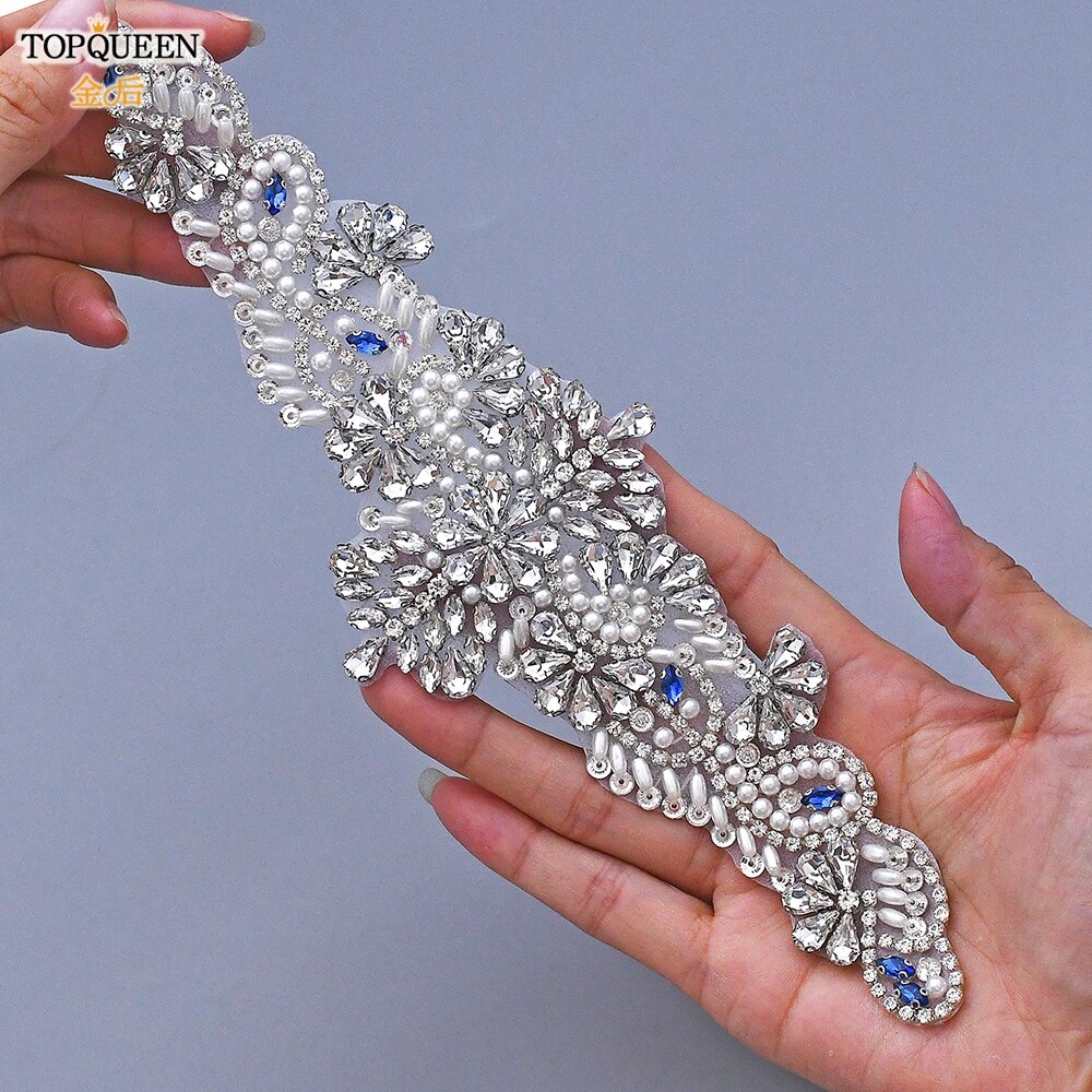 Topqueen  s487 brudbälten för klänningar diamantbälte formella klänningar för kvinnor afton gravidklänning strass bälten blå: Applikation
