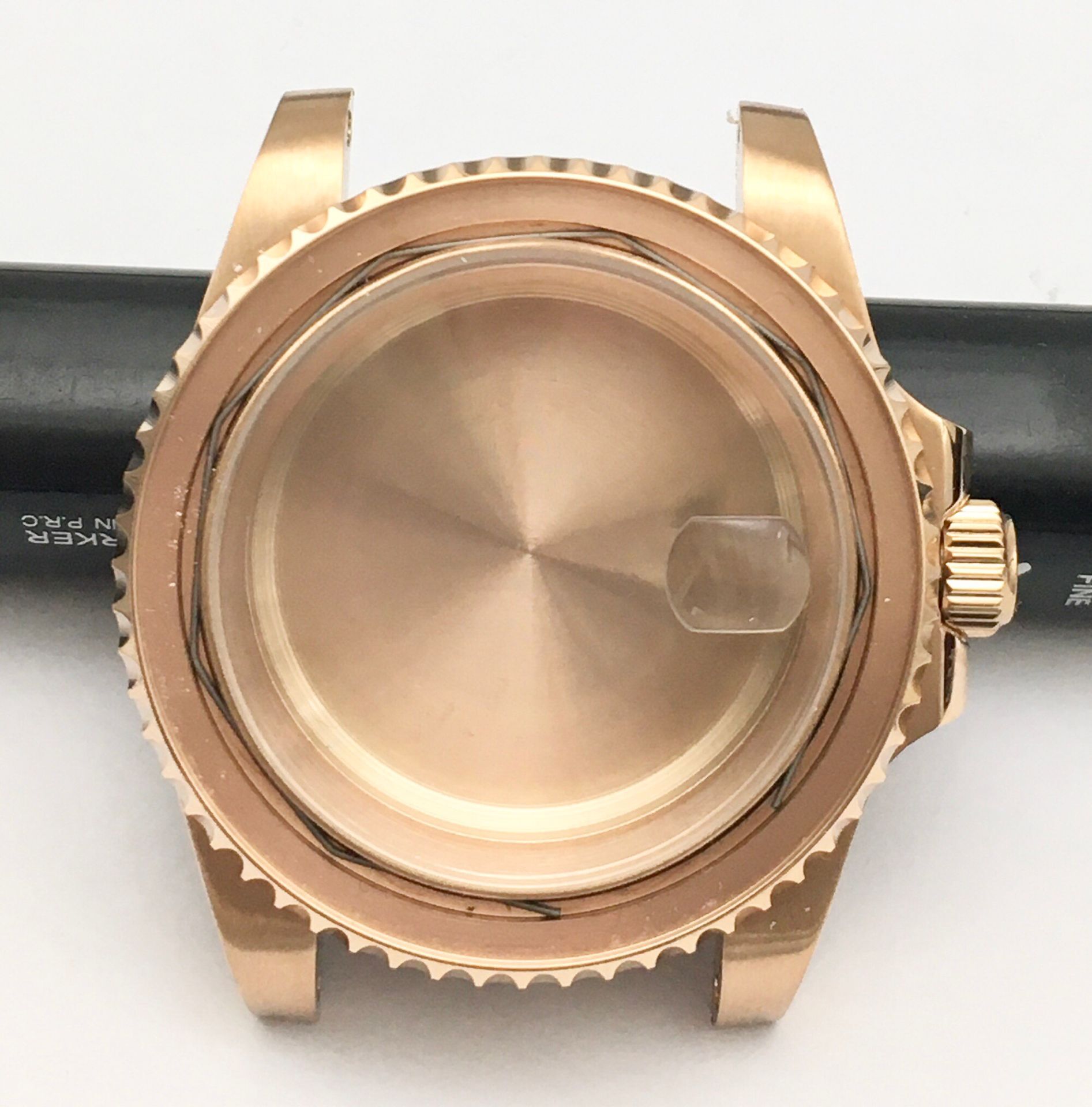 40mm Stainless Steel Rose Gold Watch Case Watch Accessories Men's Mechanical Assembled Case with Bezel for NH35A/NH36 Movement: No Bezel