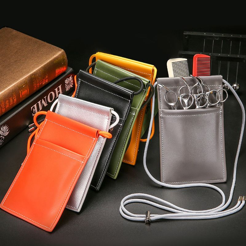 Friseur Schere Tas - PU Leder Organizer - Kamm Clip Aufbewahrungstaschen - Tragbare Salon Werkzeugtasche