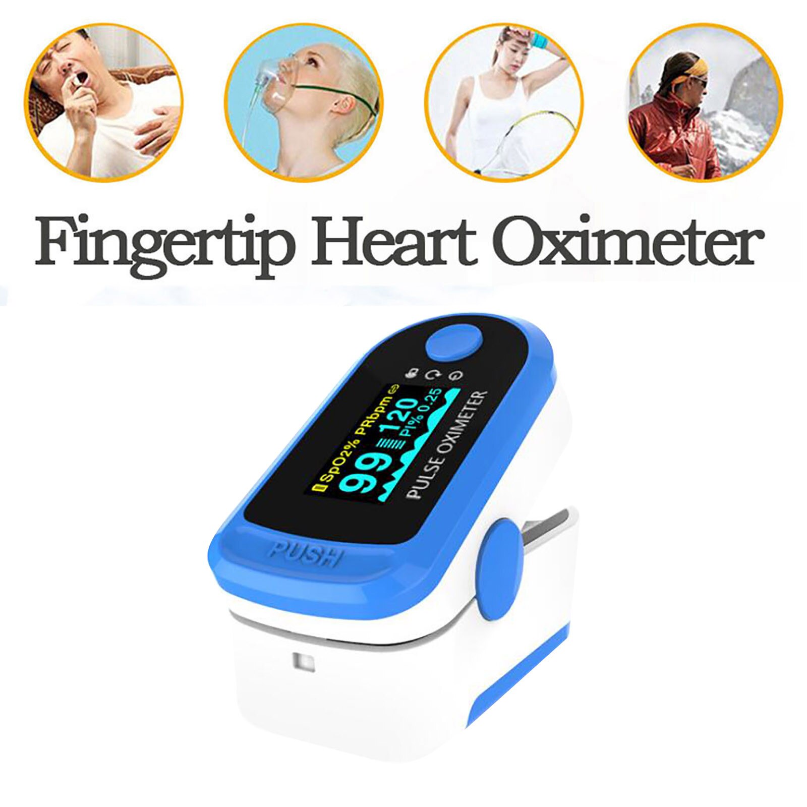 LED Screen Finger Clip Oximeter Pure Monitor Dignostic Pulse Oximetry Measuring Blood Oxygen Finger Clip Decorative Telescopes