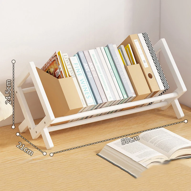 Estantería de escritorio para el hogar, estante decorativo para sala de estar, revistero de tipo económico Simple, estantes de almacenamiento finos para dormitorio a pequeña escala: Gris claro