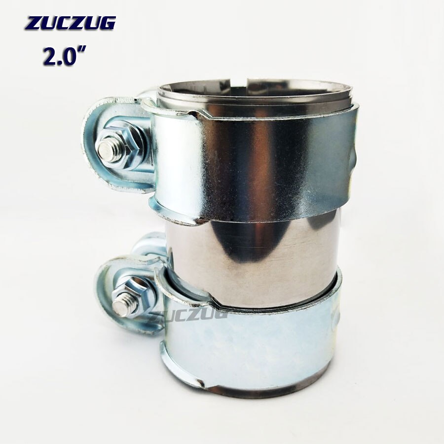 2.0 inch Stainless Exhaust Sleeve Butt Joint Clamp Exhaust OD Pipe Sleeve Coupler Step Clamps