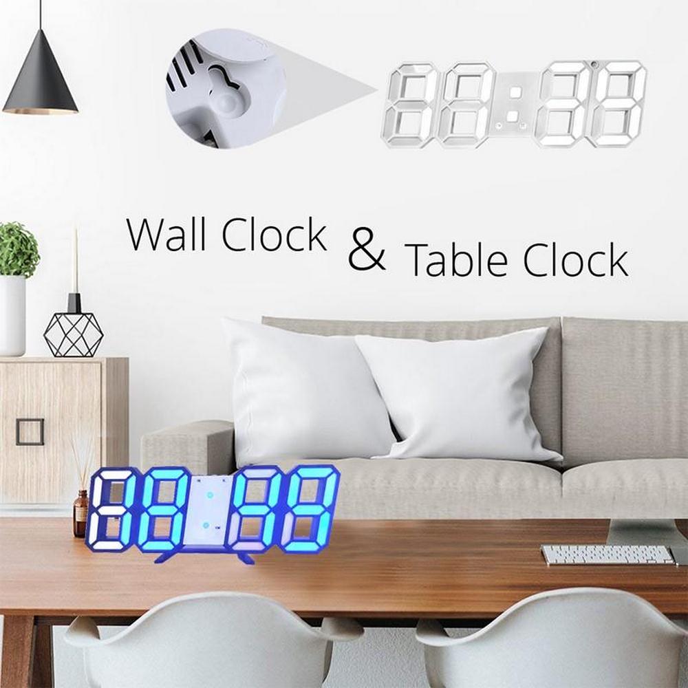 3D Digital LED Clock Alarm Watch USB Charge Electronic Digital Clocks Wall Horloge Home Decoration Office Table Desk Clock
