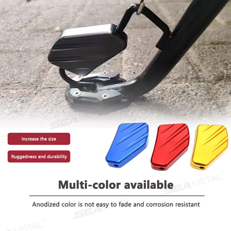 BLALION-extensor de soporte lateral para motocicleta, aleación de aluminio, placa de soporte, accesorio para motocicleta