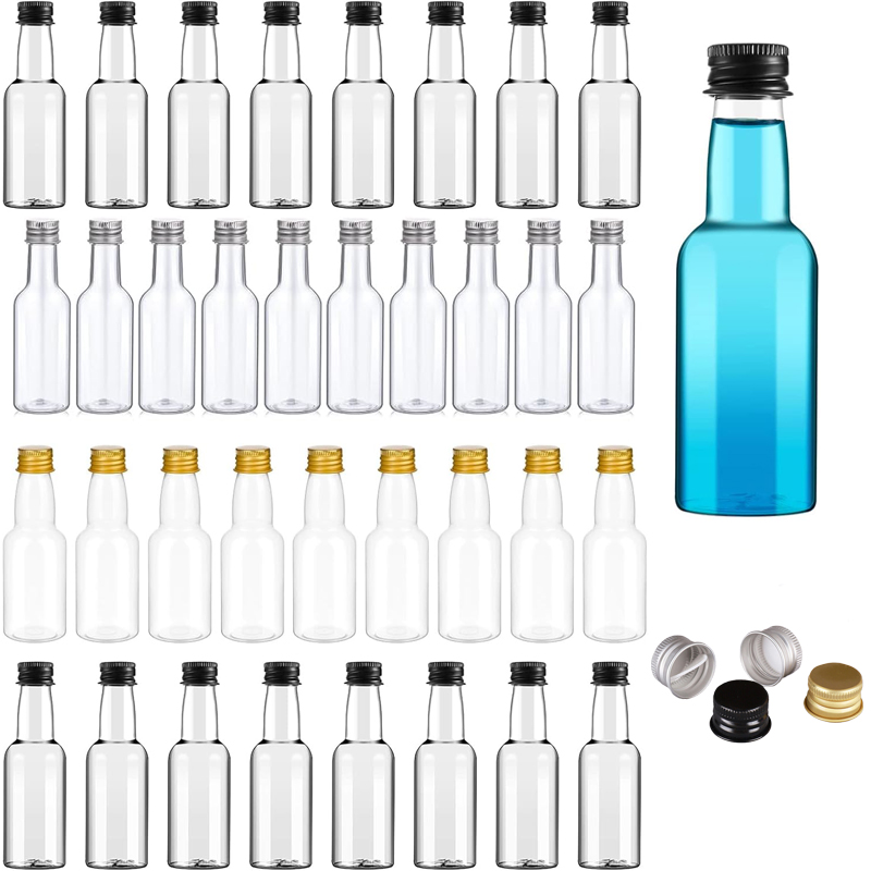 5Stck 30ml-150ml Leere Klare Kunststoff Mini Schnaps Flaschen Tragbare Nachfüllbare Trinken Container Für Saft wein Alkohol Hochzeit Party