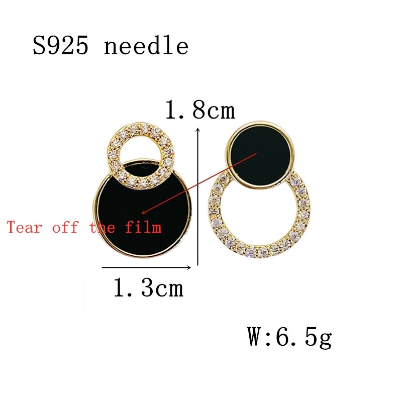 Pendientes colgantes de flor de Metal de Color negro Rock para mujer, aretes geométricos redondos con forma de corazón, hoja, mariposa, cristal, de joyas de