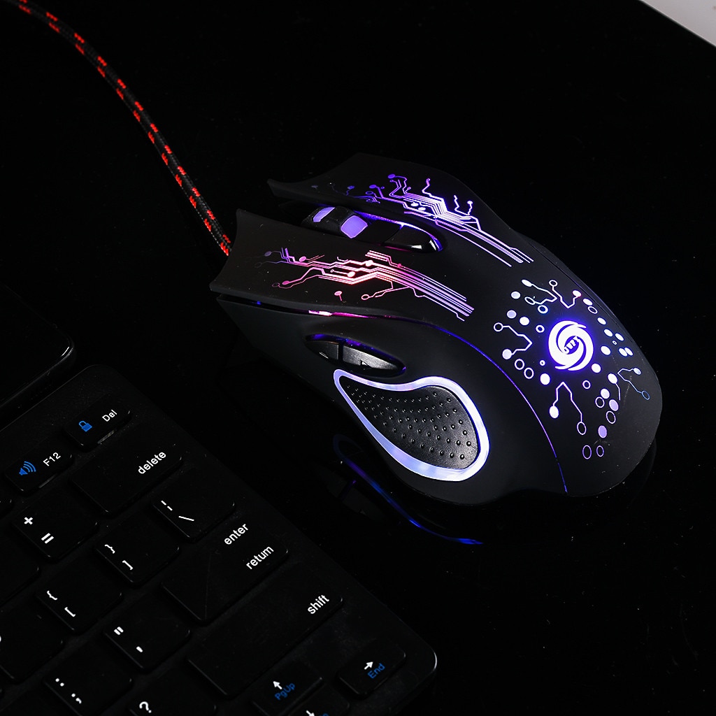 Wired Gaming Mouse 6 Buttons 3200DPI Adjustable Optical LED Mice USB Cable Silent Mouse Gamer For Laptop PC #BL2