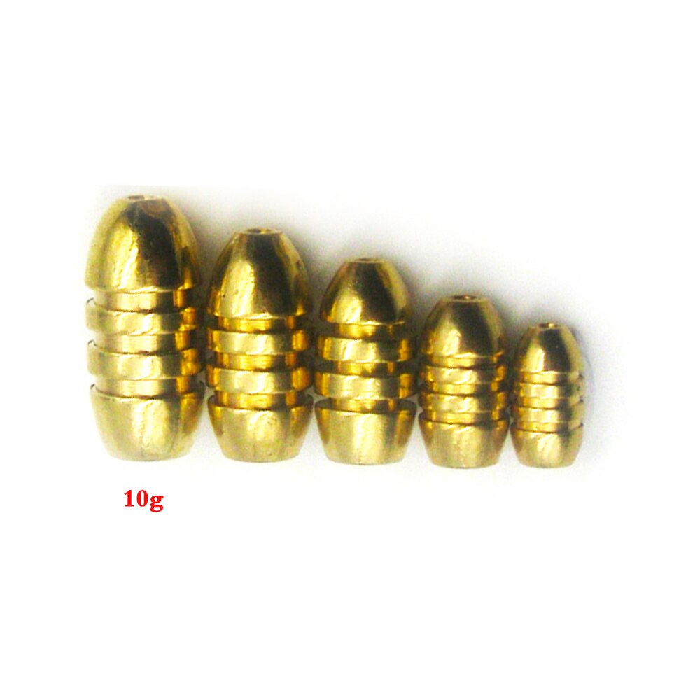 50pcs Weight Assorted Copper Lead Sinkers Kit 3.5/5/7/10g Bullet Shape Weights Fishing Tackle Bullet Sinker Combo Set: 10g Screw Thead