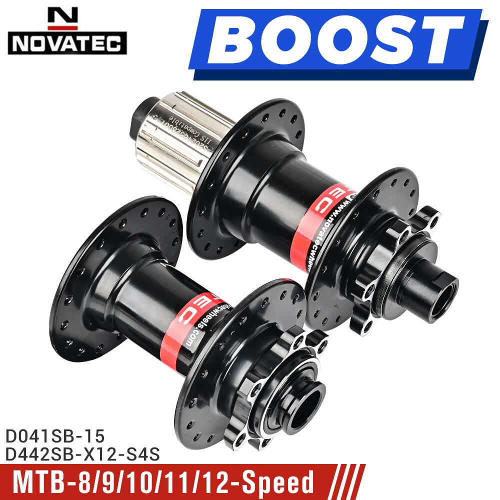 Mozzi MTB Novatec D442 D041 32H BOOST THRU 15/12MM mozzo ruota bicicletta 4 cuscinetti mozzo Mountain Bike per velocità SHIMANO 8/9/10/11/12