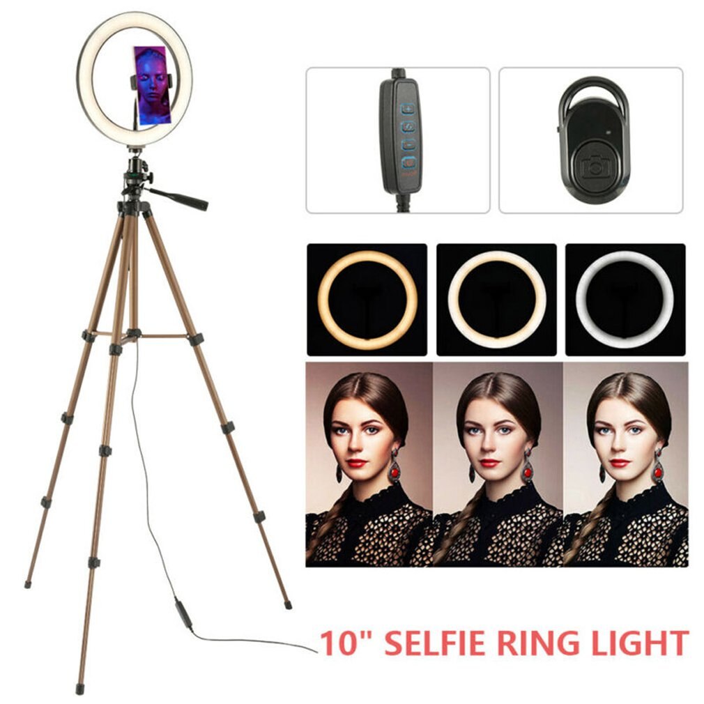 Verstelbare Ring Licht Met Statief & Telefoon Houder Desktop Camera Led Ring Licht Selfie Fotografie Live-uitzending Beugel