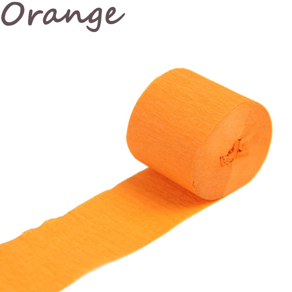 1 Roll 3.5 Cm * 10 M Crinkled Crêpepapier Bloem Wikkelen Diy Scrapbooking Craft Voor Verjaardagsfeestje Festival Kerst decoratie: orange