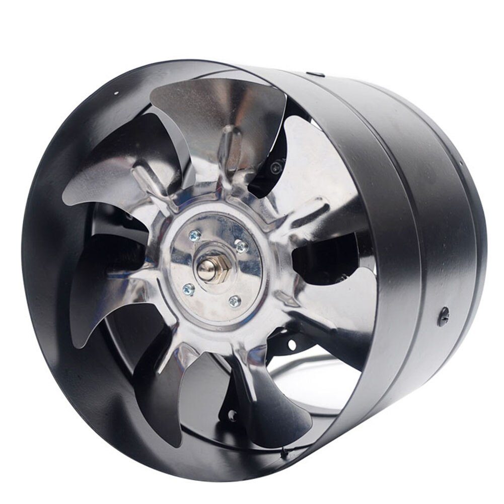 4Inch/6Inch Inline Duct Fan Booster Exhaust Blower Air Cooling Vent Metal Blades MDJ998: 6 inch black