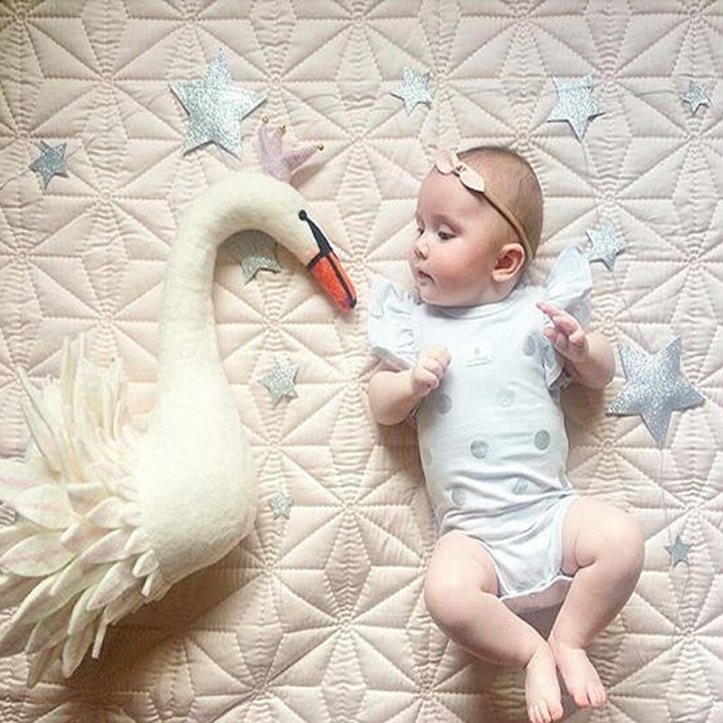 Animales de peluche de juguete de cabeza de cisne decoración de pared guardería habitación de bebé ilustraciones colgantes para la pared hecho a mano Cisne cumpleaños decoración de la boda