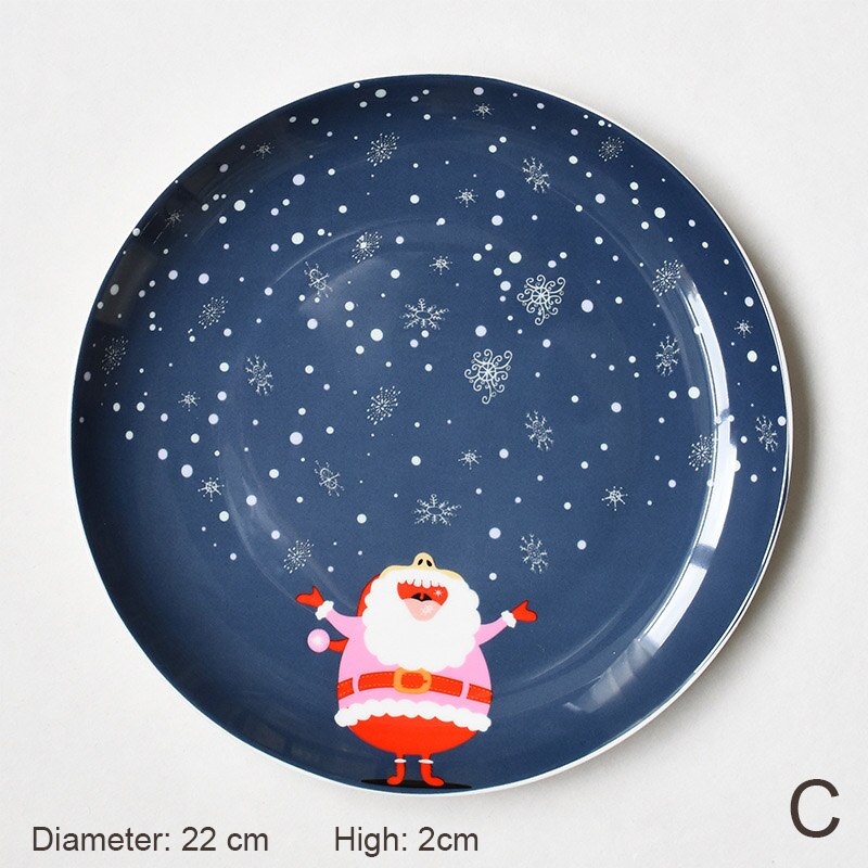 Årsdag vestlig stil middag tallerken jul tegneserie ben kina håndmalet keramisk morgenmad tallerken køkken bordservice: C