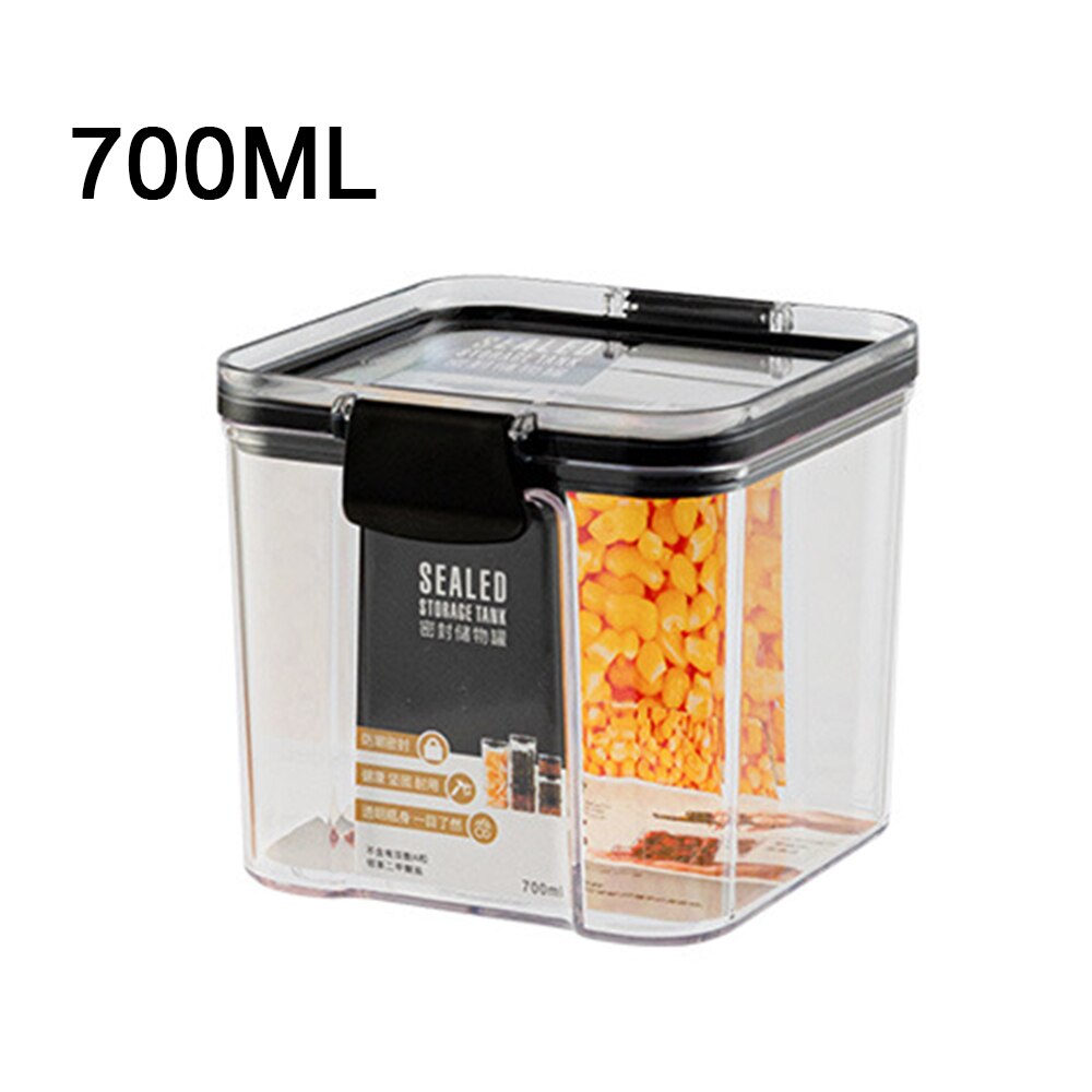 Køkken opbevaringsboks ris pasta nudler havregryn snack mad flaske køleskab opbevaring flaske forseglet fugttæt korn mad beholder: 700ml