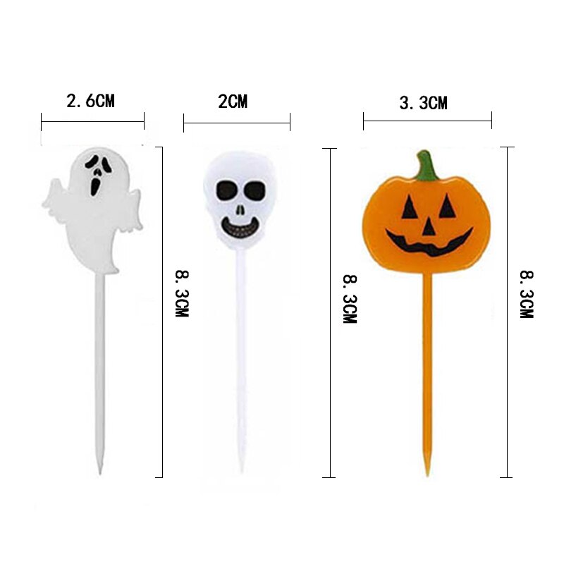 Halloween frukt liten gaffel bento dekorasjon gresskar flaggermus form dessert gaffel innleggskort kakevalg til fest kake dekorasjon
