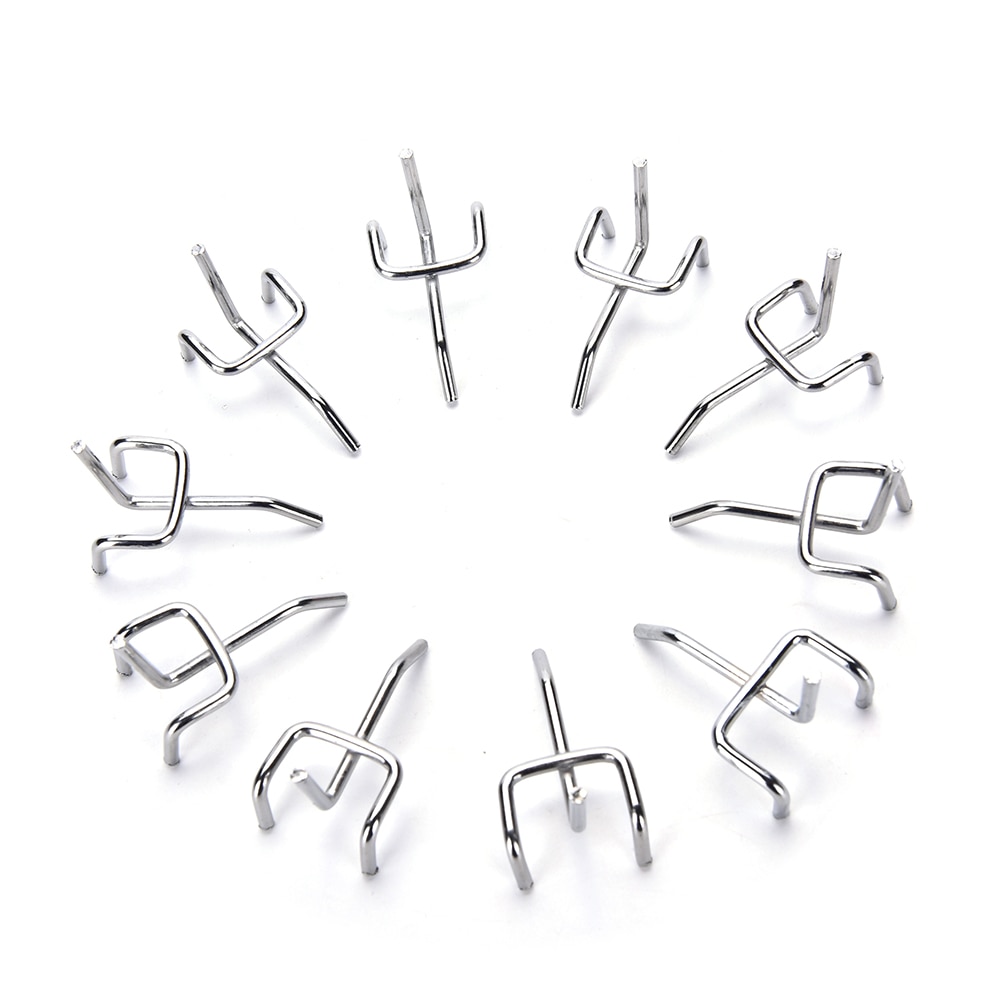 5cm Peg Board Hooks Board Wall Retail Display Shop Peg Slat Walling Home Hanger Chrome Metal Stainless Steel 10 Pcs