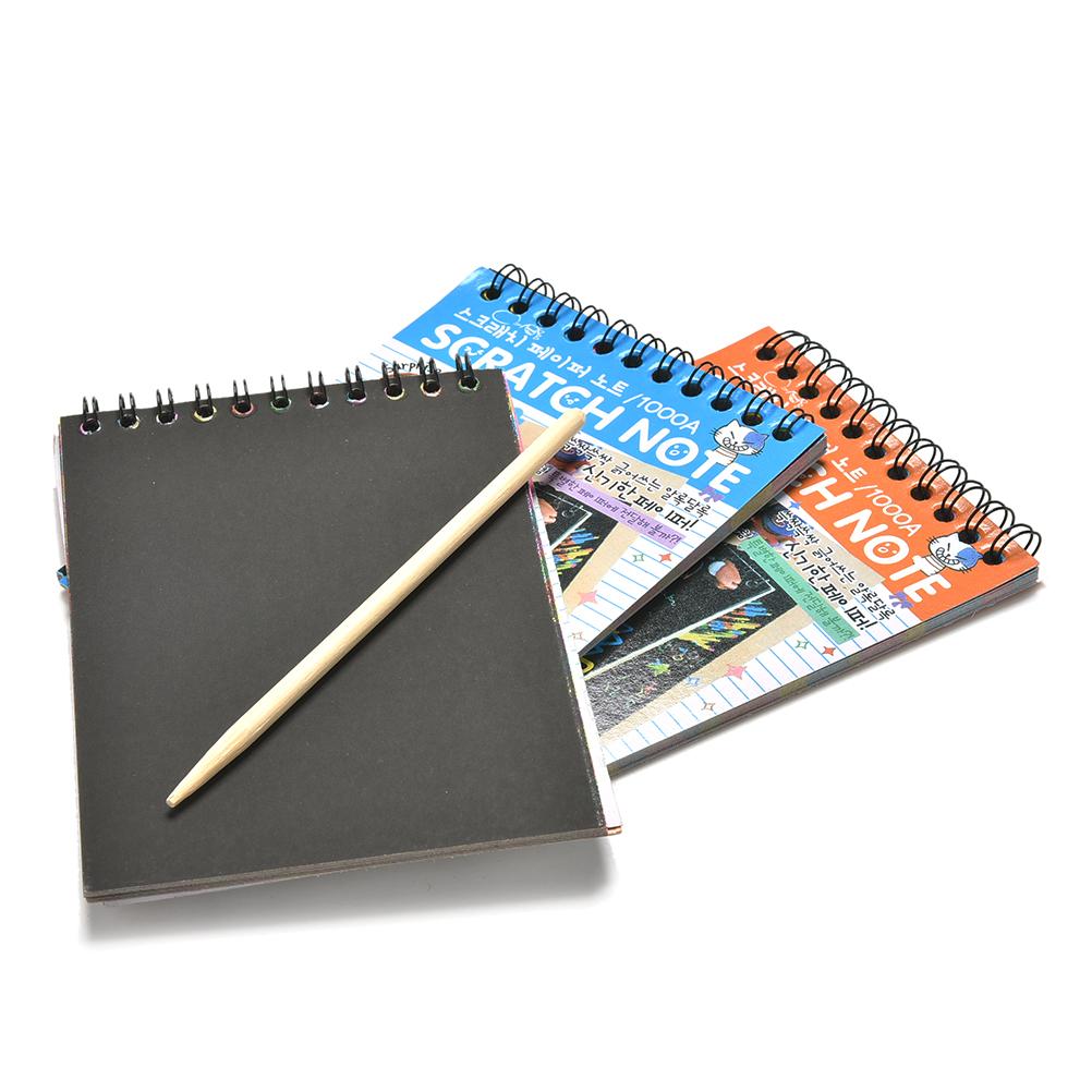 1 ST Scratch Note Zwart Karton Creatieve DIY Draw Schets Notities Voor Kids Speelgoed Notebook Schoolbenodigdheden Briefpapier