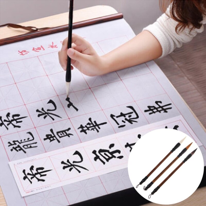 Grande brosse de calligraphie chinoise, poils de loup et d&#39;ours, dessin Flexible, Kanji