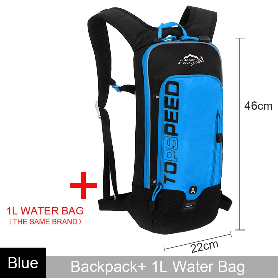 LOCAL LION 6L/5L Cycling Bag Men's Women Riding Waterproof Breathable Bicycle Backpack,Bicycle Water Bag,Bicycle helmet: B-Blue with 1L bag
