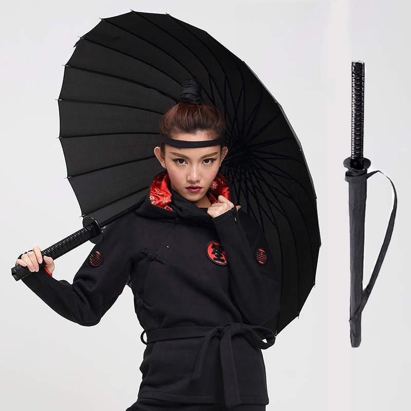 Safebet brand holdbart langt håndtag stort vindtæt samurai sværd paraply samurai paraply mænd forretning tømmerskydning