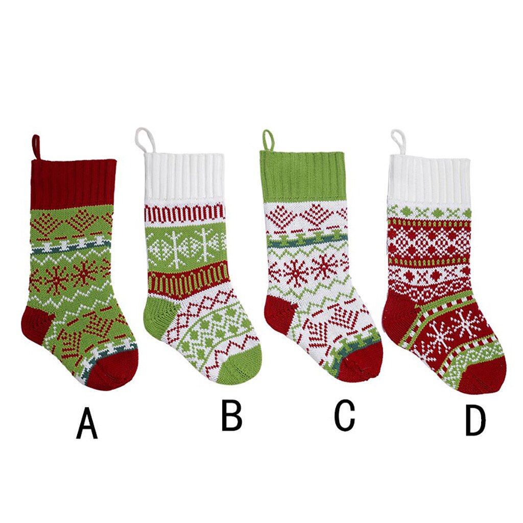 Gebreide Kerstsok Bag Kerst Decoreren Leveringen Snoep Stocking Xmas Houders Kerstboom Ornamenten