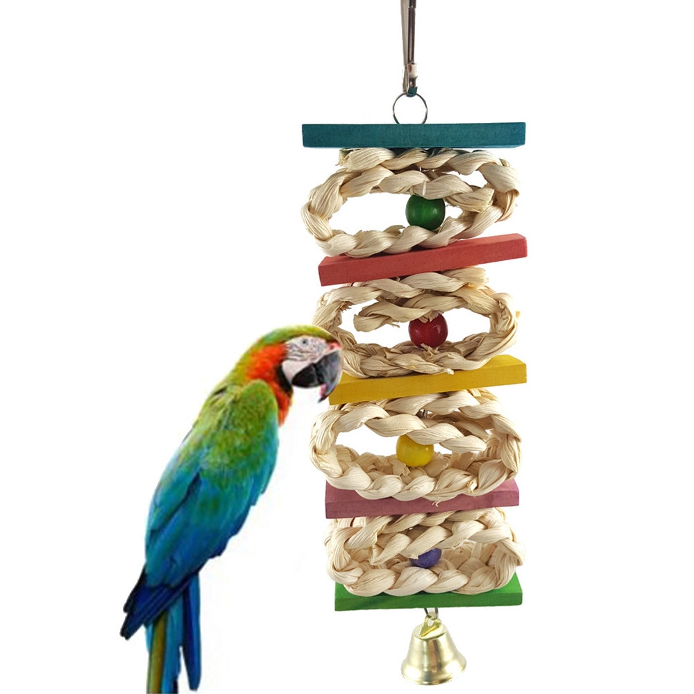 Pet Bird Parrot Parakeet Budgie Cockatiel Cage Climbing Ladder Hammock Swing Toys Hanging Toy bird accessories