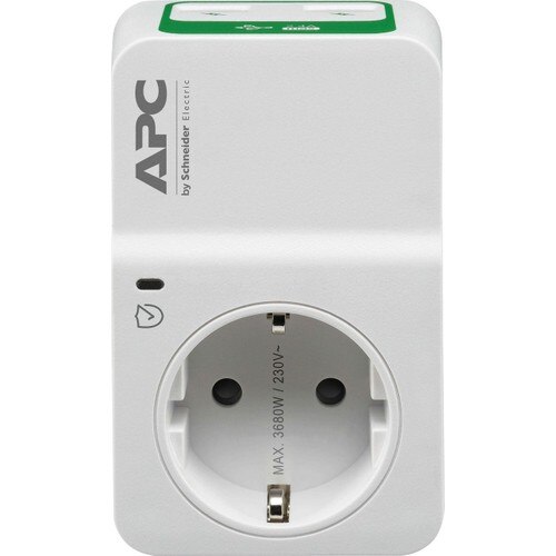 Schneider electric apc enkelvoudige stroombeveiligingsaansluiting met 2 usb-poorten