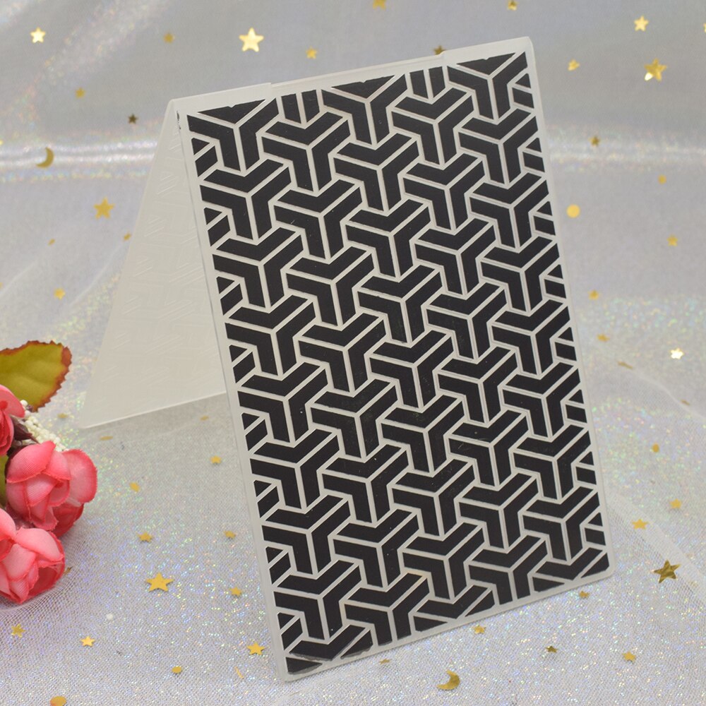 Geometry Pattern 3D Embossing Folders for DIY Scrapbooking Paper Card Making Craft Plastic Embossing Template Stencil