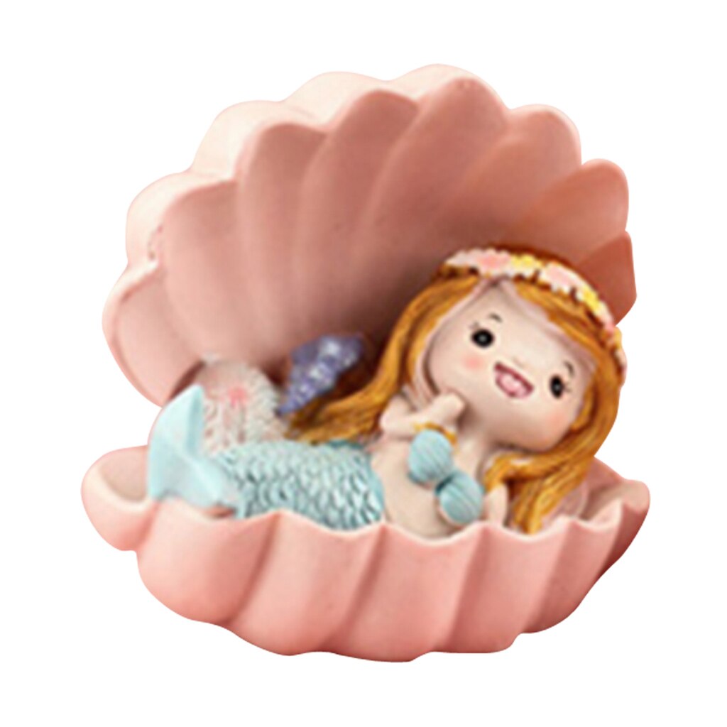 Resin Lying Little Mermaid Statue Miniature Fairy Garden Aquarium Decoration