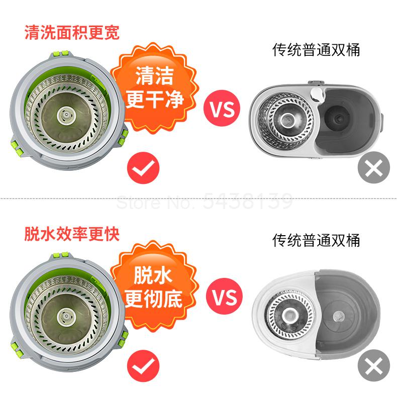 Håndfri mopp med bøtte hjem roterende universell stang mopp enkeltløp mopp automatisk drukning lat mopping gjenstand