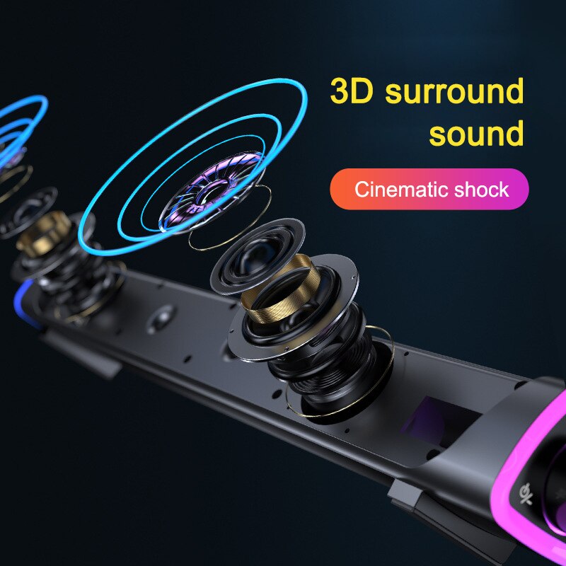 Soundbar tv høyttaler bluetooth aux usb fm radio kablet hjemmekino surround for pc tv høyttaler datamaskin soundbar