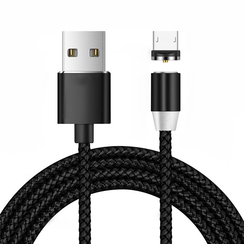 Snel opladen micro usb type c magneet telefoon oplaadkabel voor samsung galaxy  a20 a20e a30 a40 j4 j6 a6 a8 plus  a7 a9: Zwart / Voor micro-usb