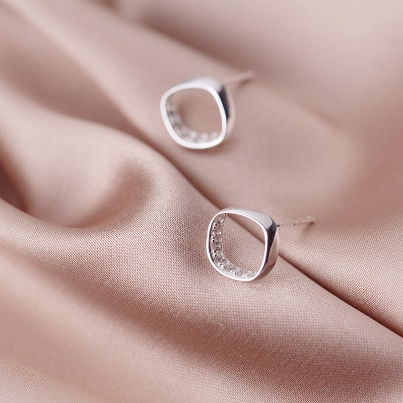 La Monada Vierkante Oorbellen Studs 925 Sterling Zilveren Fijne Sieraden Minimalistische Mooie Stud Oorbellen Voor Vrouwen Zilver 925 Koreaanse