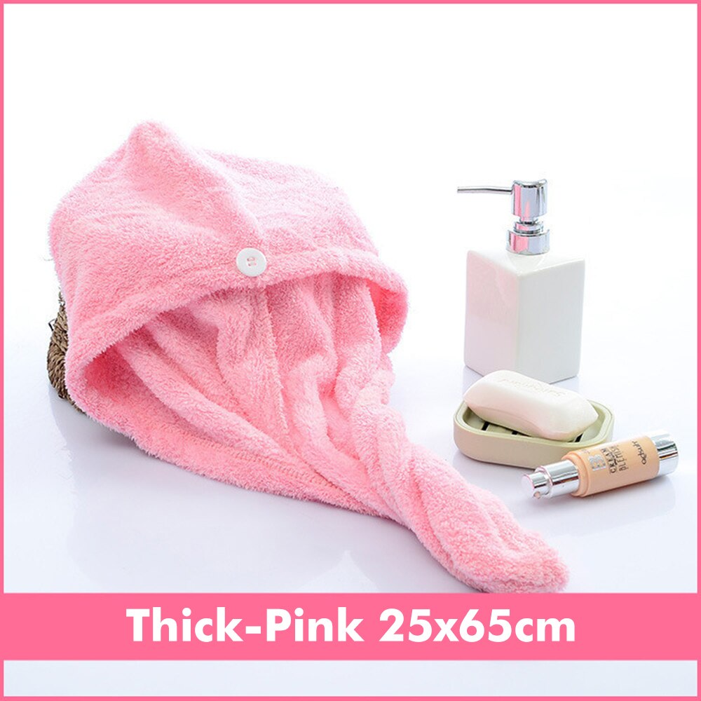 Towel Hair Drying Quick-Dry Bath Towel Microfiber Solid Soft Skin-Friendly Without Irritation Super Water Absorption Performance: Pink