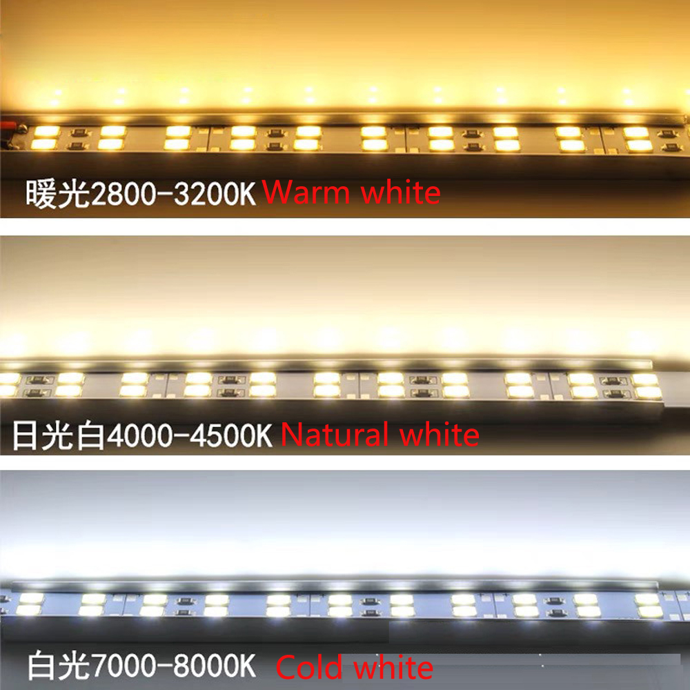 Tira dura LED regulable, barra LED de doble fila, 144 LED/M, armario, estante, escaparate, tira CCT 3000k 4000k 6000K, rojo, verde y azul