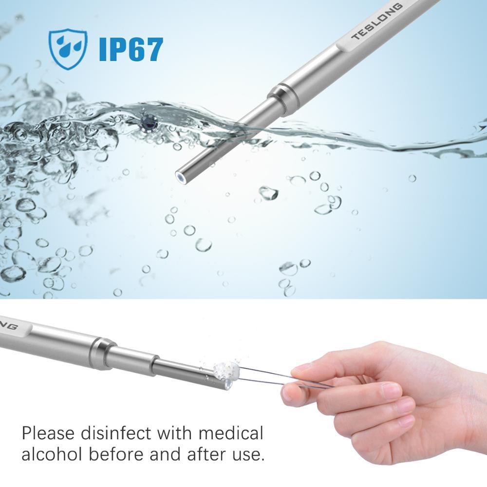 TESLONG Ear Cleaning Endoscope Camera 720HD 6 Leds USB Visual Ear Spoon 3.9mm 4.3MM Borescope Camera OTG Phone Android Type-c PC