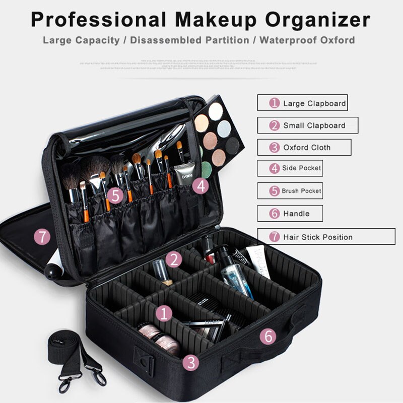 Brand Makeup Case Female Suitcase Organizer For Cosmetics Large Travel Women Make Up Bag Storage Bolso Muje