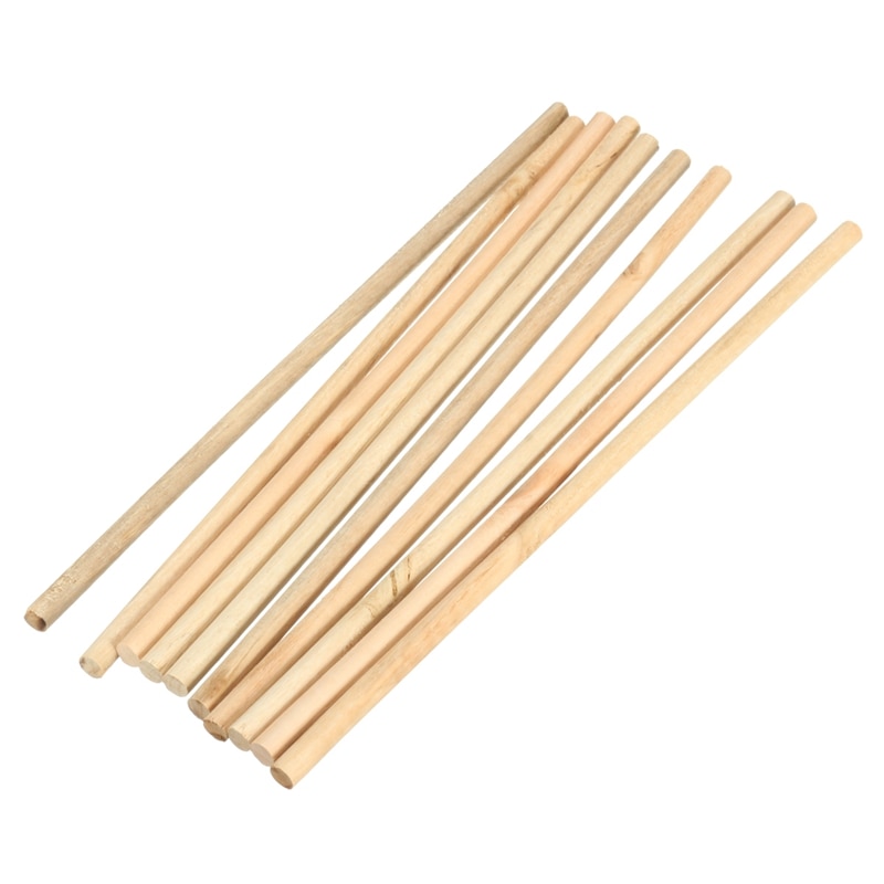 Kiwarm 10 st/set enkla 20cm naturliga färger runda träpinnar pluggar stavar för diy hem trädgård dekoration verktyg tillbehör