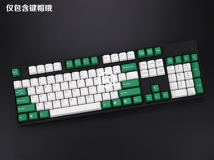 taihao abs double shot keycaps for diy gaming mechanical keyboard color of red green blue purple wihte black dolch pink: keycaps white green