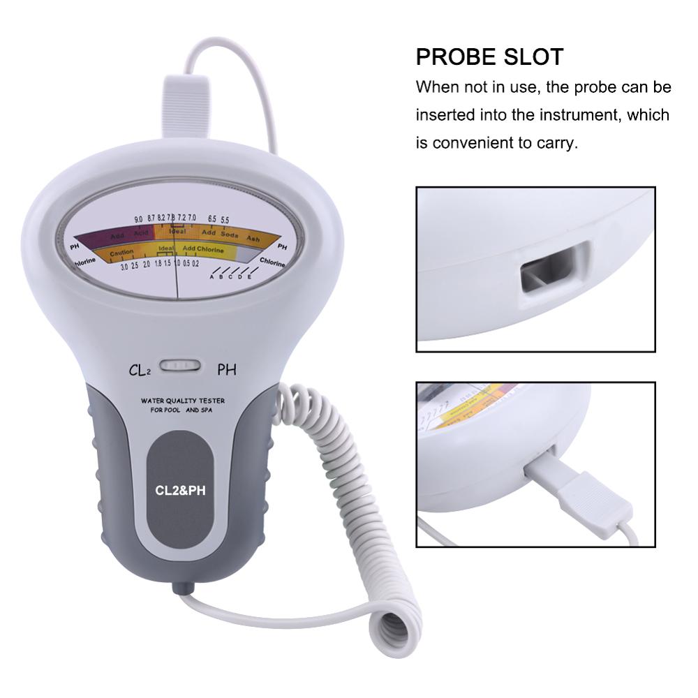 2 in 1 vand ph & chlor pc -102 niveau vand test enhed  cl2 måling til swimmingpool akvarium