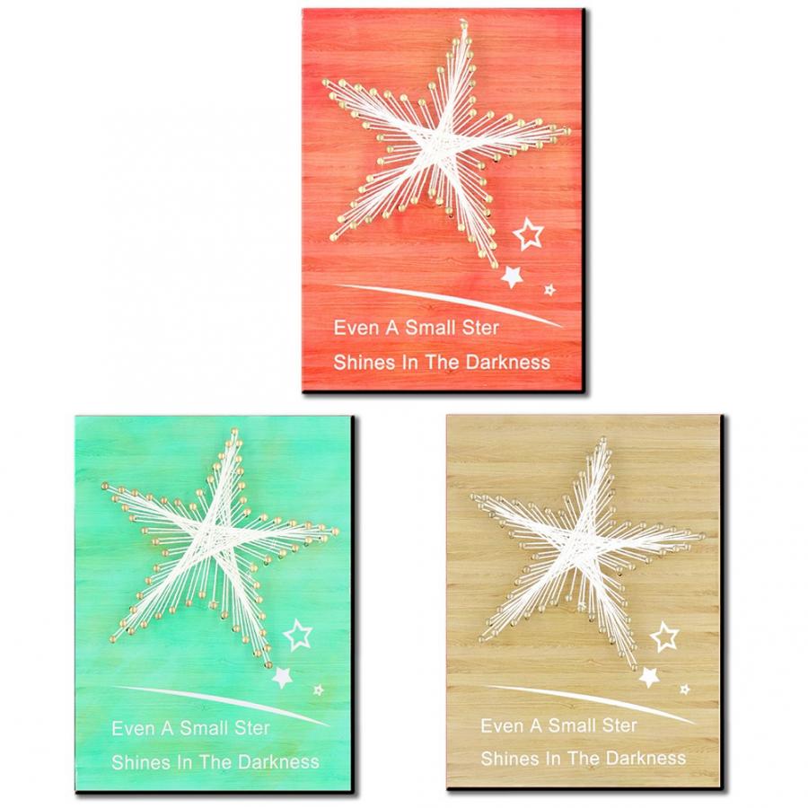 Gjør-det-selv håndlaget stjerne-nail string art kit 3d tegning av negler svingete linjer maling av dekorasjoner til hjemmet