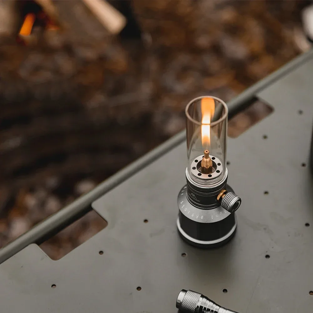 Flambant neuf Camping bougie lampe à gaz veilleuse tente gaz lanterne bougie Kit avec réservoir vide rallonge tige accessoires