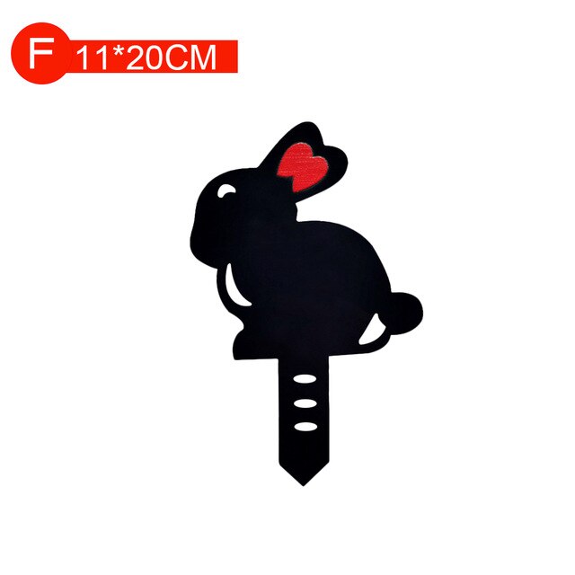 Rabbit Garden Art Bunny Silhouette Stake Black Bunny Rabbit Garden Stake Yard Art for Lawn Outdoor Patio Home: F