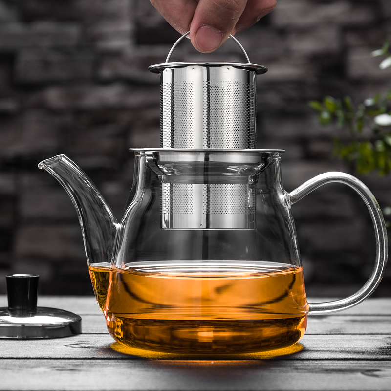 XING kilogram wysokiej temperatury szklany zestaw robić herbaty czajniczek, filtr ze stali nierdzewnej grube szkło garnek czajnik czerwona herbata