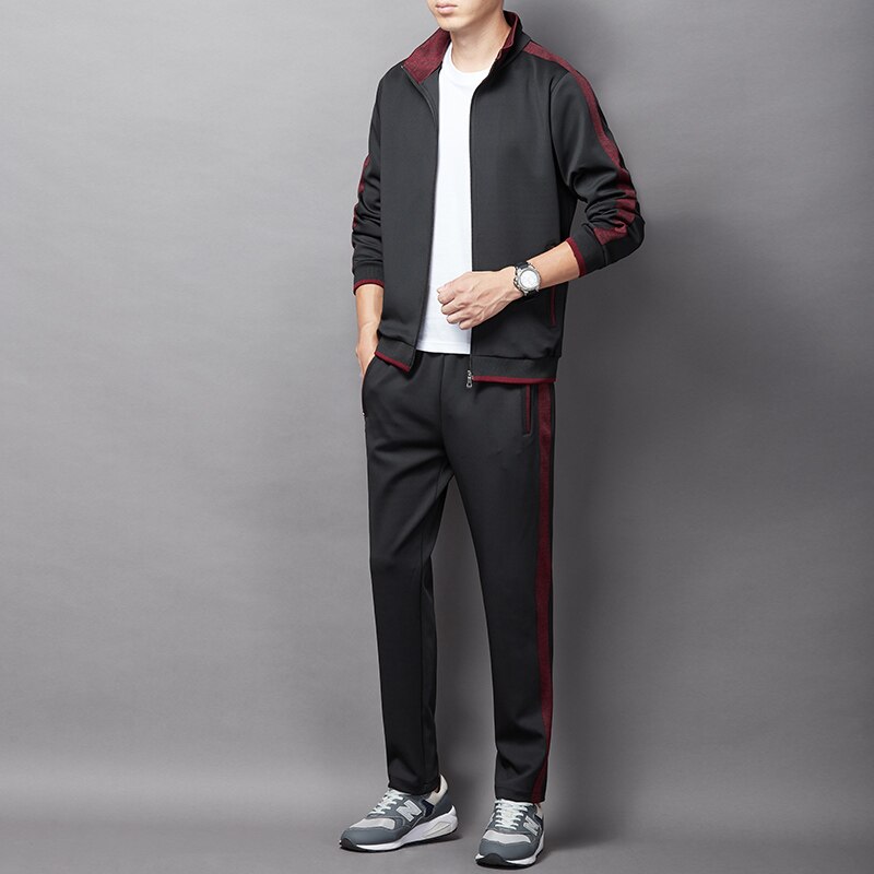 2 Stuks Herfst Trainingspakken Mannen Sport Set Jas Broek Fitness Pak Rits Fitness Comfortabele Sportkleding Set Mannelijke Jogger Running