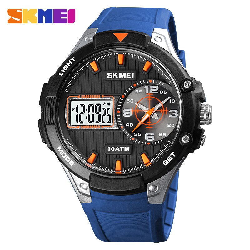 SKMEI movimento digitale al quarzo doppio Dispaly orologio da uomo orologio militare 3 volte conto alla rovescia orologi sportivi maschili Relogio Masculino: blu