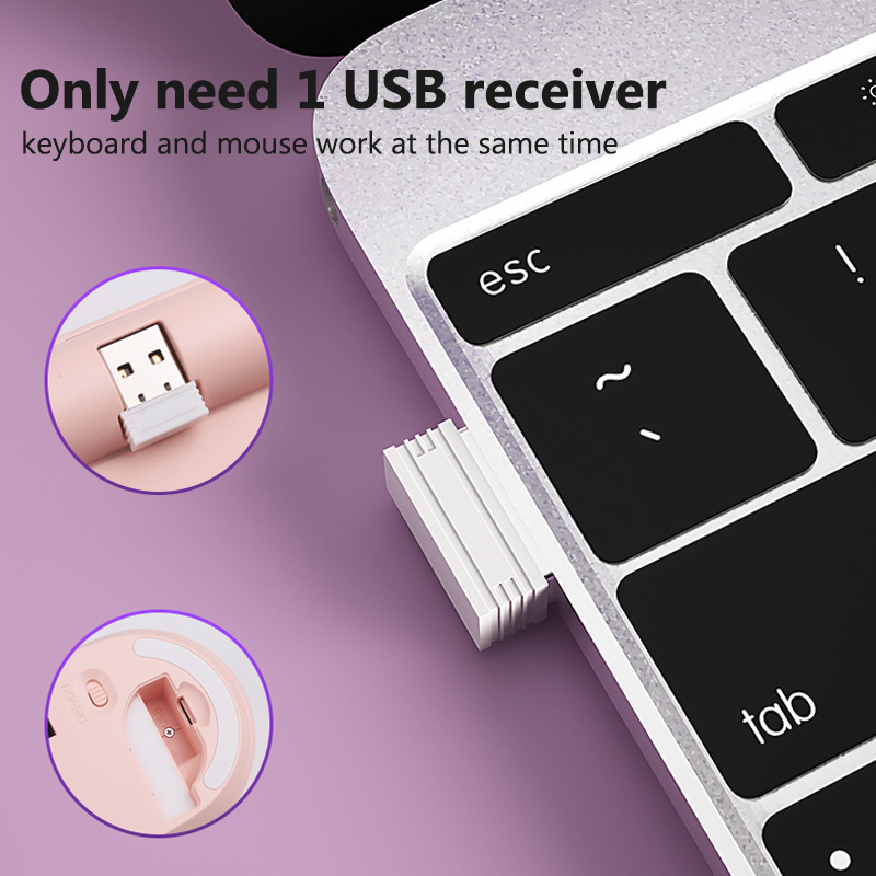 2.4G Draadloze Toetsenbord En Muis Kit Voor Macbook Laptop Pc Gamer Computer Magic Silent Ergonomische Gaming Toetsenbord Draadloze Muis