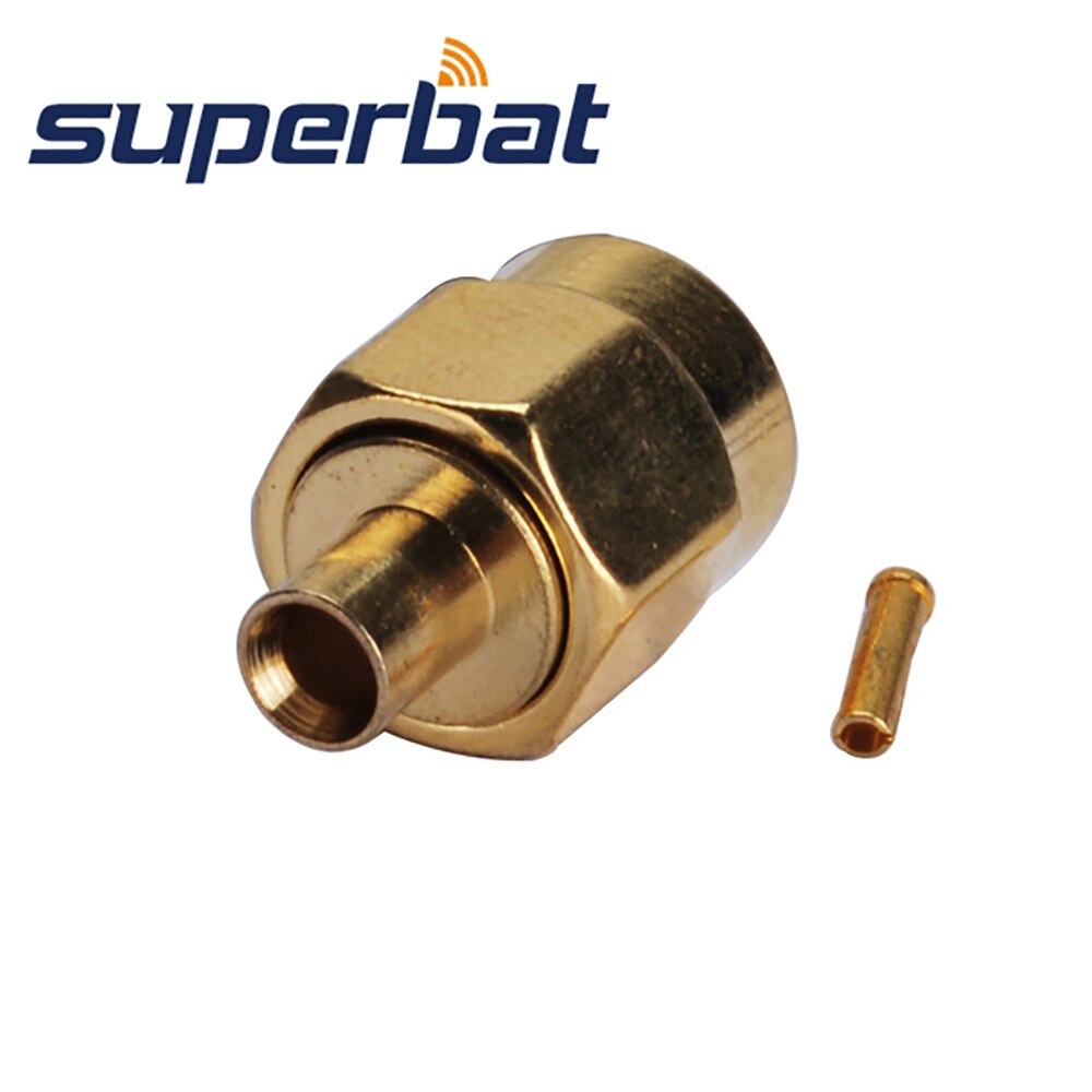 Superbat 10pcs RP-SMA Solder Male(female pin) RF Coaxial Connector for Semi-rigid Cable.086